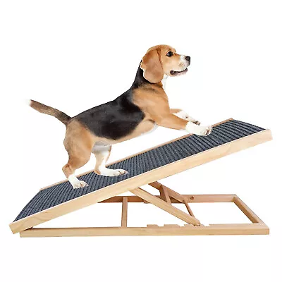 Foldable Non-Slip Pet Ramp Ladder Adjustable Heights Dog Stairs For Car Sofa Bed • $42.99