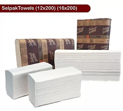 Selpak Paper Hand Towels Luxury White C Fold Z Fold Multifold Tissue Hand Towels • £23.99