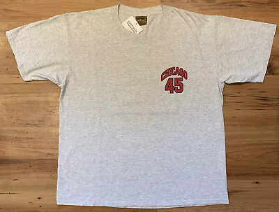 Vintage Michael Jordan Chicago Bulls 45 Shirt Grey  Nutmeg XL • £29.99