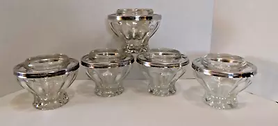 Vintage 1950s MCM Jeanette Glass Shrimp Cocktail Bowls Set Of 5 • $65