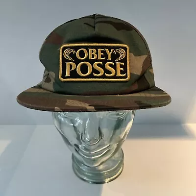 Obey Posse Los Cobras Camo Snapback Trucker Hat Embroidered Army Military F1 • $15