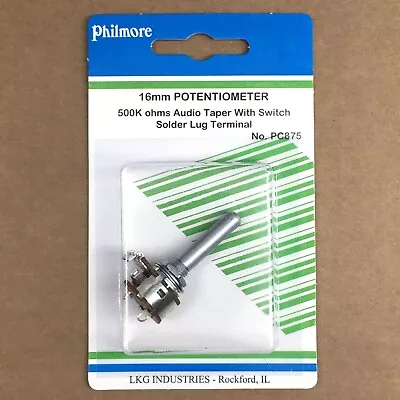 NEW Volume Control Audio Taper 500K Ohm 16mm Potentiometer With On-Off Switch • $9.95