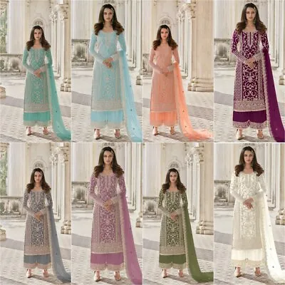 Bridal Heavy Indian Designer Eid Party Pakistani Wear Floral Dress Anarkali Gown • $74.66