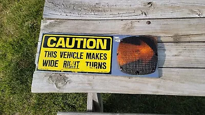 Vintage Semi Truck Makes Wide Turns Lighted Arrow CATS Eye SAFE T SIGNAL SIGN • $59.99