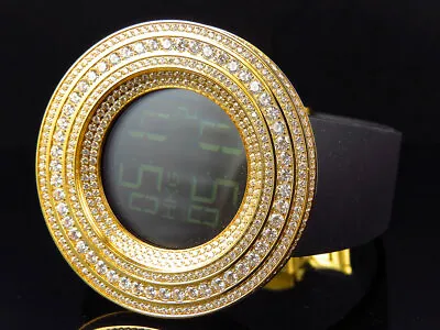 XL Men Jojino/Joe Rodeo 53mm Custom Simulated Diamond Watch In Yellow Gold Steel • $249.99