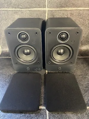 Q Acoustics 2010i Graphite Black Bookshelf Speakers - Pair Fully Working • £54.99