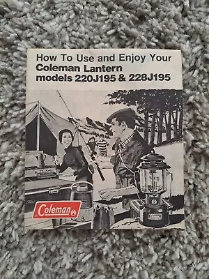 Vintage 1977 Coleman Lantern Owners Manual Parts Instruction 220J 228J 195 Vtg • $7.50