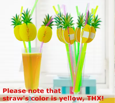 £4.31 • Buy Cocktail Fruit Drinking Pineapple Straws Hawaiian Christmas Party Hen Stag Bar