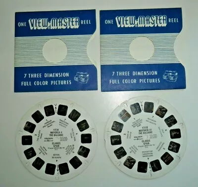 Mayorca The Balearic Islands Spain 1957 Viewmaster Reels 1731 1732 Mallorca G163 • $3.67