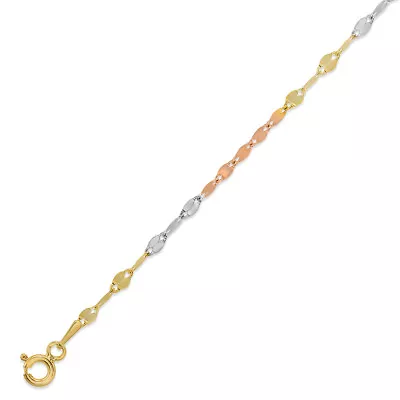 14K Tri Color Gold 1.5mm - 3mm Twisted Mirror Chain Necklace 14 - 24  Solid • $271.25