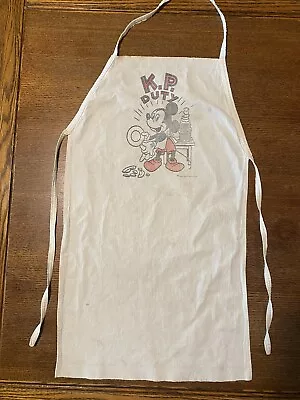 Vintage Mickey Mouse Apron Canvas  KP Kitchen Patrol Duty Kid Child Size • $18