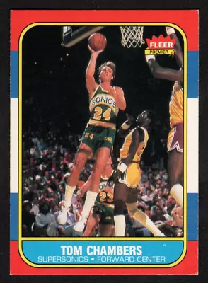 1986-87 Fleer Basketball Premier Set Rookie Card # 15 Tom Chambers (RC) • $8