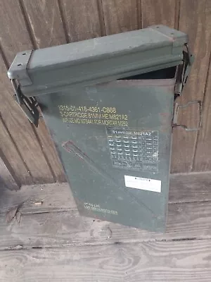  US Military Surplus 81mm M821A2 Steel Ammo Can Airtight Container 23x14x6 • $19.99