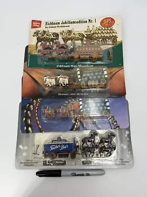Horse Cart Wagon Train Layout Lot Of 4 Model Gift Limited Edition HO Scale 1/87 • $59