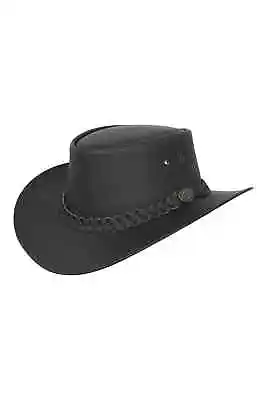 £19.99 • Buy Hawkins Black Leather Australian Style Outback Hat Cowboy Fishing