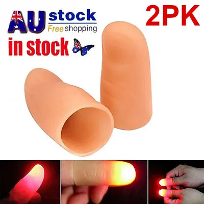 2/4pcs Tricks Finger Lights Fingers LED Thumb Magic Light Up Props Silicone AU • $10.12