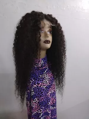18 Inch 100% Human Hair Curly With 4 X 4 Closure Adjustable Band Wig • $78.30