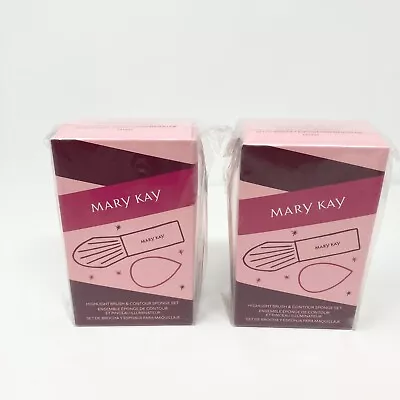 MARY KAY HIGHLIGHT BRUSH AND CONTOUR SPONGE SET Lot Of 2 LIMITED EDITION 2023!l • $14.95