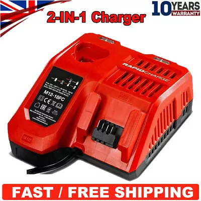 12-18V Rapid Charger M12-18C Fit For Milwaukee M12 M18 48-11-1850 Li-ion Battery • £15.92