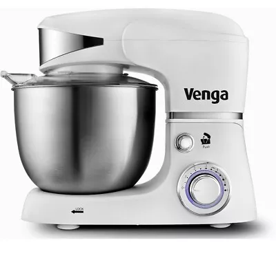 Venga Stand Mixer 1000w 5litre Cake Mixer Balloon Whisk Flat Beater WHITE • £60