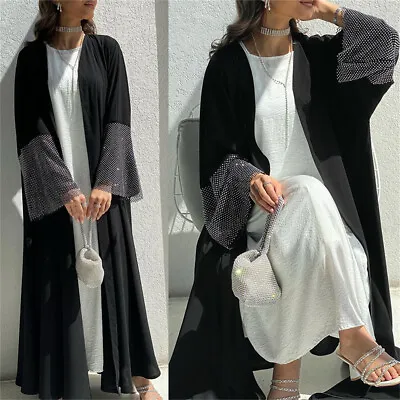 Muslim Women Abaya Long Robes Open Cardigan Islamic Kaftan Dubai Dresses Gown • $62.59