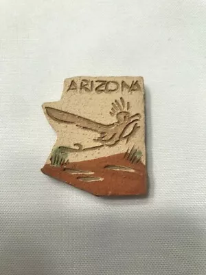 Arizona Roadrunner Pottery Magnet Shape Of Arizona State • $3.99