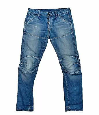 G-Star Raw Denim Jeans Men 5620 3D Slim Jeans Button Fly Size 30x30 Blue • $39