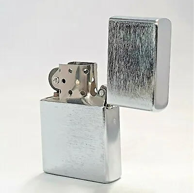 £4.89 • Buy Satin Silver Petrol Lighter Windproof Refillable Birthday Christmas Gift*
