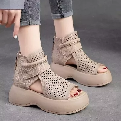 Womens Orthopedic Sandals Summer Hollow Out Open Toe Boots Shoes Platform Roman • $36.02