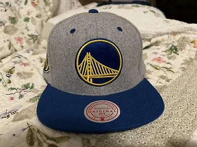 NWT Golden State Warriors Snapback Hat Mitchell And Ness NBA Gray • $15