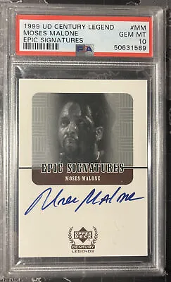 1999 Moses Malone Upper Deck Century Legends Epic Signatures Auto - PSA 10 • $899