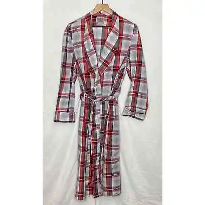 State-O-Maine Mens Plaid Robe W/ Belt Mens Medium Light Weight Unlined Vintage • $36.75