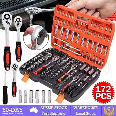 172Pcs Mechanic Tool Set Portable Tough Tool Kit Box DIY Hand Tool Screwdrive AU • $93.99