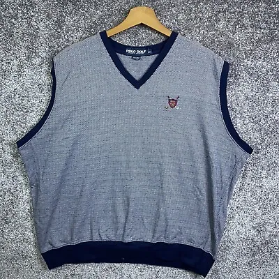 Polo Golf Ralph Lauren Mens XXL Vest Chevron Herringbone Poly/Cotton Vintage • $16.99