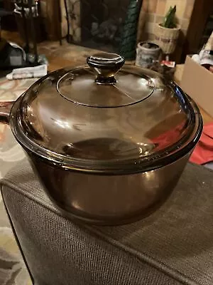 Vision Corning 1.5L Covered Pot/Sauce Pan Brown USA • $18