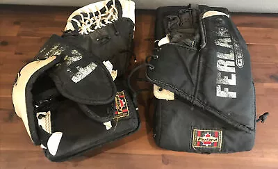 FERLAND 2000 VINTAGE LEATHER HOCKEY GLOVES LACE-UP Goalie • $25