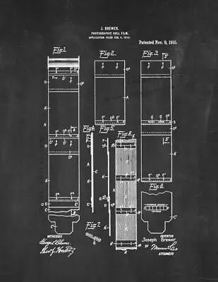 Photographic Roll-film Patent Print Chalkboard • $12.96