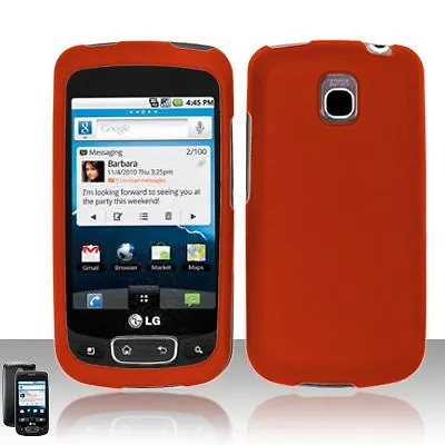 Hard Rubberized Case For LG Optimus T P509 - Orange • $8.75