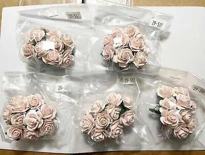 Promlee Flowers Mulberry Paper Roses  25mm Lot Of 5 Packages Of 10 Pink Mist • $12.50