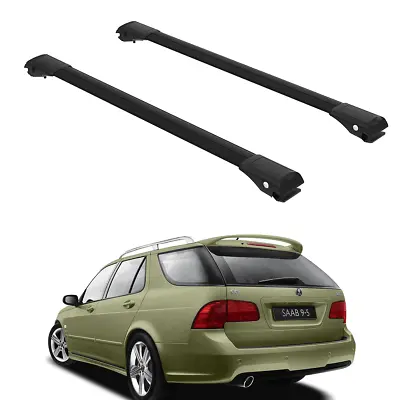 Roof Rack Cross Bars To Saab 9-5 Estate/Wagon 1999-2010 Black Set 2 Pcs • $115