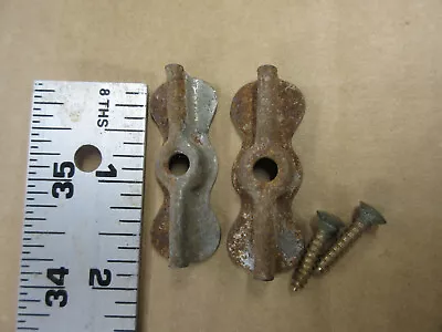 2 Vintage Metal Bow Tie Latches & Screws Jelly Cupboard Cabinet Door 1-3/4  Long • $5