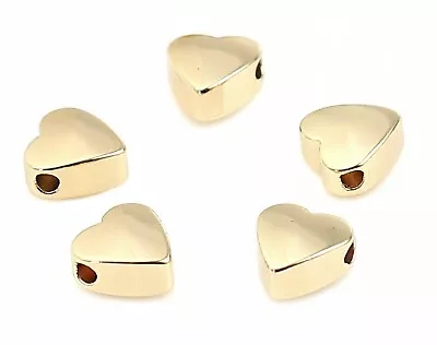 10 QUALITY 18K GOLD PLATED HEART SPACER BEADS~6mm~Bracelet~Earring~Jewellery() • £3.25