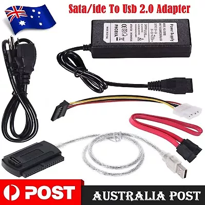 SATA/PATA/IDE Hard Drive To USB 2.0 Adapter Cable Support  PC Laptop Notebook AU • $25.99