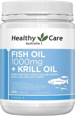 Fish Oil 1000MG Plus Krill Oil 400 Softgel Capsules | Helps Maintain FREE SHIP • $42.96