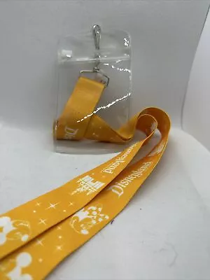 Yellow Disneyland Resort Lanyard With Plastic Pass Holder Mickey Minnie Mouse • $5