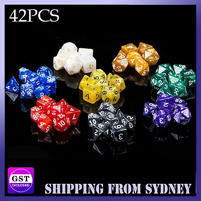 $15.99 • Buy 42PCS Pearl Polyhedral Dice Set For Dungeons Dragons RPG Party Table Game Toy AU