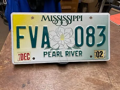 License Plate Tag Mississippi Pearl River FVA 083 2002 “Sunflower Design” Rustic • $9.25