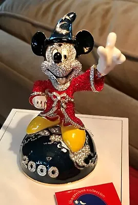 Arribas Bros Disney Sorcerer Mickey Mouse 2000 Enamel Swarovski Crystal Figurine • $400