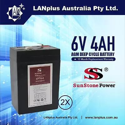 2x Brand New 6V 4.0AH SLA Rechargeable Battery 6 Volt Sealed Lead 4ah Toy UPS • $31