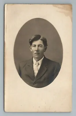 Man Suit Tie 1910s 1920s RPPC Real Photo Vintage Postcard • $2.50